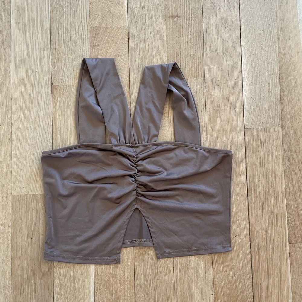 Brown crop top from Shein